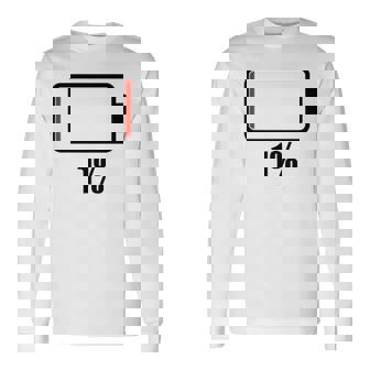 バッテリー1シャツ残り1バッテリーデッドシャツのバッテリー残量が少なくなりました。 長袖Tシャツ - Kawaiitshirt