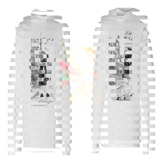 パリジャン エレガンス エッフェル塔 ファッション アート パリ フランス 長袖Tシャツ - Kawaiitshirt