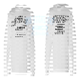 ビッグストーンギャップ バージニアva ヴィンテージ スポーツデザイン ネイビープリント 長袖Tシャツ - Kawaiitshirt