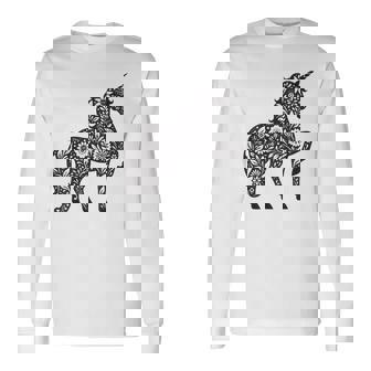 ファンタジーレインボーユニコーンホースファンunicornloverユニコーン 長袖Tシャツ - Kawaiitshirt