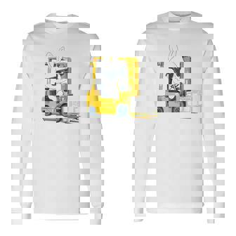 フォークリフト オペレーター フォークリフト ドライバー 物流 うさぎ イースター 長袖Tシャツ - Kawaiitshirt