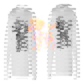 プードル 犬 モチーフ ペット イラスト プードル 長袖Tシャツ - Kawaiitshirt