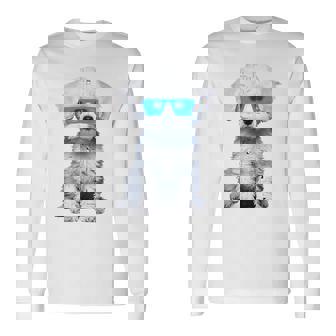 プードル 犬 幾何学的 キュート サングラス アニマル アート プードル 長袖Tシャツ - Kawaiitshirt