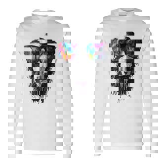 ボルゾイ 犬 モチーフ ペット イラスト サングラス ボルゾイ 長袖Tシャツ - Kawaiitshirt