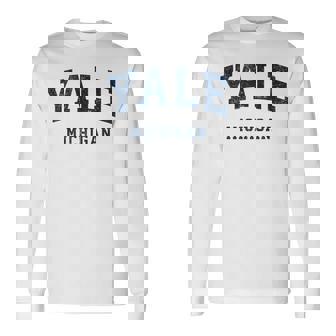 ミシガン州イェールミシガン州ヴィンテージアスレチックスポーツデザイン 長袖Tシャツ - Kawaiitshirt