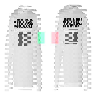ミラノ イタリア ミラノ イタリー 旗 イタリアン 長袖Tシャツ - Kawaiitshirt
