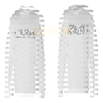 レオパードデザインのチアリーディングコーチ 面白いチアコーチ 長袖Tシャツ - Kawaiitshirt