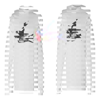 レトロ レディース ヴィンテージ メンズ ツバメ タトゥー デザイン 長袖Tシャツ - Kawaiitshirt