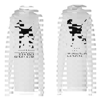 ワイマラナー ブラック シルエット 長袖Tシャツ - Kawaiitshirt