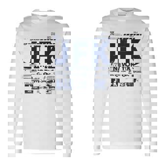 ヴィンテージ ニューヨーク Jfk 空港コード トラベルデイ レトロ Nyc 長袖tシャツ 長袖Tシャツ - Kawaiitshirt