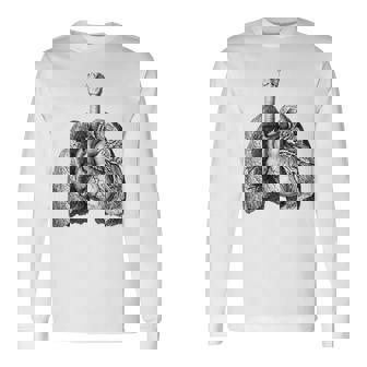 人間の心臓の肺 ビンテージ医療解剖学 解剖学的肺 長袖Tシャツ - Kawaiitshirt