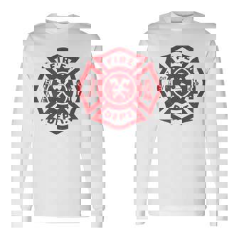 伝統的な消防署救助隊員エンブレムアート。 長袖Tシャツ - Kawaiitshirt