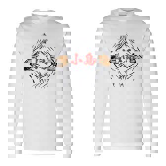 小島 苗字 面白いtシャツ 胸 名前 おもしろ グッズ 服 筆文字 文字 入り 面白い ネタ メンズ 長袖Tシャツ - Kawaiitshirt