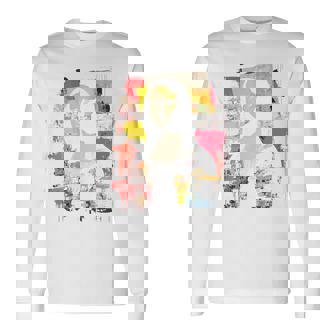 抽象グラフィティ モナリザ バックプリント 長袖Tシャツ - Kawaiitshirt