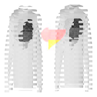 日本 ドイツ 国旗 ハート サッカー 長袖Tシャツ - Kawaiitshirt