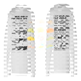 海洋ナメクジの種類科学海洋生物学チャート 長袖Tシャツ - Kawaiitshirt