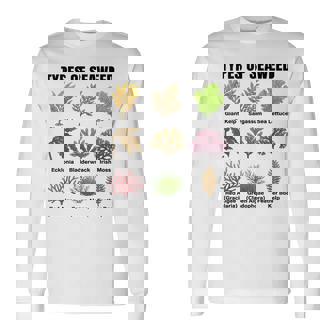 海藻の種類、海藻種チャート、海藻の種類 長袖Tシャツ - Kawaiitshirt