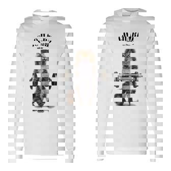 筋トレ ジム やる気がないなら家に帰れ トラ猫 ねこ 長袖Tシャツ - Kawaiitshirt