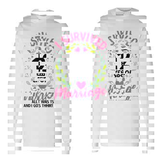 結婚12年 結婚12周年 長袖Tシャツ - Kawaiitshirt