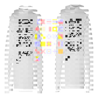 航海信号旗 アルファベット 長袖Tシャツ - Kawaiitshirt