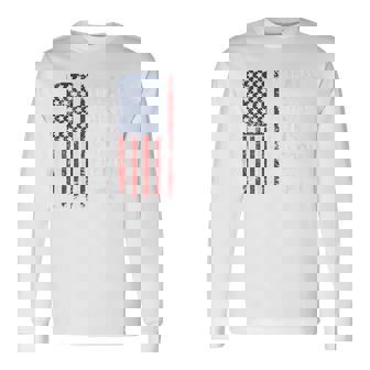 葉巻ウィスキーガン&フリーダム アメリカ国旗 7月4日 バック 長袖Tシャツ - Kawaiitshirt