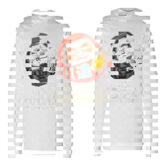 酔っぱらい だるま 日本の漢字 お土産 ビール アート 日本 ユーモア 長袖Tシャツ - Kawaiitshirt