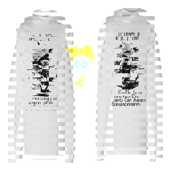 黒猫大丈夫だよ元気だ肉腫啓発 長袖Tシャツ - Kawaiitshirt