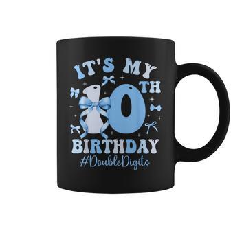 10 Year Old It's My 10Th Birthday Girl Blue Coquette Bow Coffee Mug - Thegiftio UK