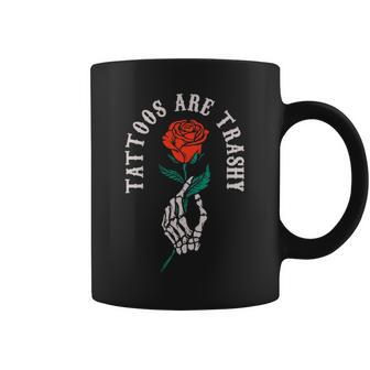 2 Side Tattoos Are Trashy Skull Skeleton Sayin Quote Coffee Mug - Monsterry