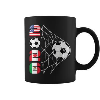 2026 Soccer Goal North America Usa Canada Mexico Flags Fan Coffee Mug - Monsterry