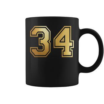 34 ナンバー34 チーム スポーツ グラフィック 代表チームのマッチング 長袖tシャツ コーヒーマグ - Kawaiitshirt