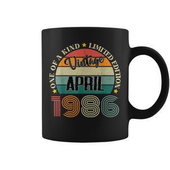 38 Añosintage Abril 1986 38 Cumpleaños Retro Taza de café - Regaloses