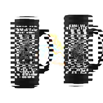 3Rd Birthday Boy Young Wild And Three Monster Truck Dinosaur Coffee Mug - Monsterry