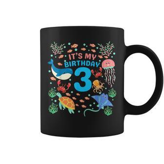 3Rd It's My Birthday Ocean 3 Year Old Sea Fish Aquarium Coffee Mug | Mazezy