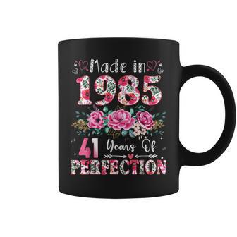 41 Year Old Made In 1985 Floral 41Th Birthday Women Coffee Mug - Thegiftio UK