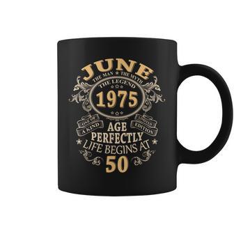 50 Años Cumpleaños Hombre Junio 1975Intage 1975 Taza de café - Regaloses