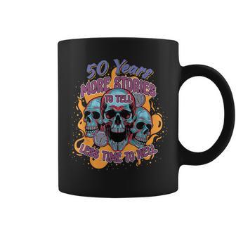 50 Años Menos Tiempo Calavera Del Infierno Divertido Cumpleaños Número 50 Taza de café - Regaloses