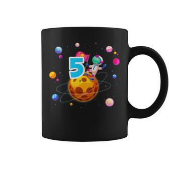 5º Cumpleaños Niños 5 Años Planetas Espacio Cumpleaños Taza de café - Regaloses
