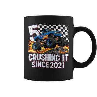 5Th Birthday Monster Truck 5 Year Old Boys Party Born 2021 Coffee Mug - Thegiftio UK