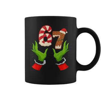 6 7 Six Seven Hand Meme Christmas Gen Z Alpha Xmas Coffee Mug - Thegiftio UK