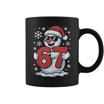 6 7 Snowman Christmas Pajamas 67 Meme Six Seven Bruh Coffee Mug - Monsterry