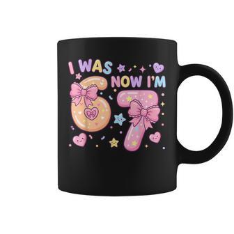 I Was 6 Now I'm 7 Birthday Coquette Bow Cute Birthday Girl Coffee Mug - Thegiftio UK
