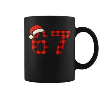 67 Christmas Six Seven Meme Brainrot Plaid Santa Boys Coffee Mug - Thegiftio UK