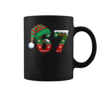 67 Christmas Six Seven Meme Brainrot Santa Hat Coffee Mug - Thegiftio UK