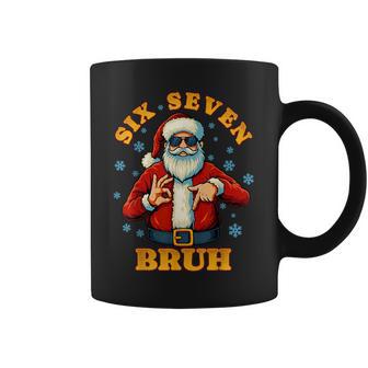 67 Christmas Santa Claus Bruh Hands Six Seven Numbers Meme Coffee Mug - Thegiftio UK