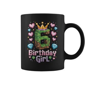 6Th Birthday Girl Gaming Pixel Number Party 6 Year Old Coffee Mug - Thegiftio UK