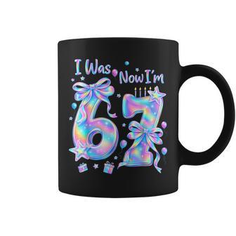 7Th Birthday Girl I Was 6 Now I'm 7 Year Old Girl Bday Party Coffee Mug - Thegiftio UK