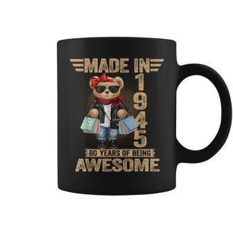 80 Year Old Made In 1945 Teddy Bear 80Th Birthday Men Coffee Mug - Monsterry