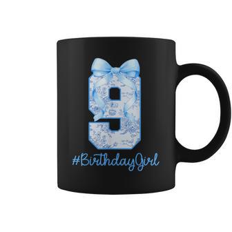 9 Year Old Birthday Girl Coquette Bow 9Th Birthday Coffee Mug - Thegiftio UK