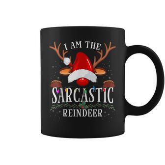 99 I Am The Sarcastic Reindeer -Adults Black Cotton Polyester Christmas Holiday Reindeer Coffee Mug - Thegiftio